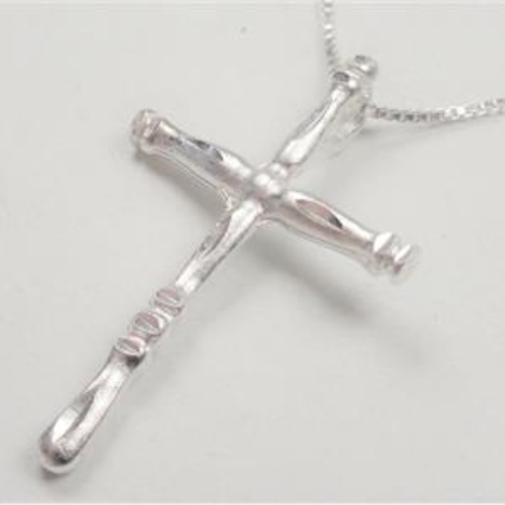 STERLING SILVER NAUTICAL SPINDLE CROSS NECKLACE